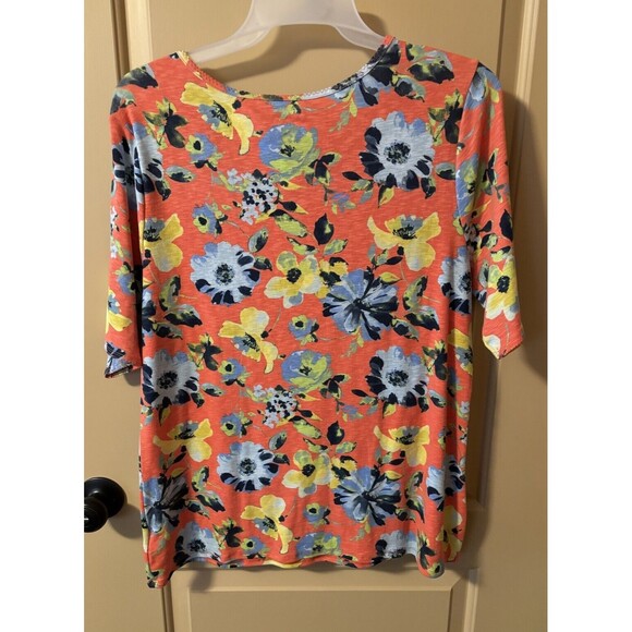 Womans Time and Tru Scoop Neck Multi-colorful Elbow Length Shirt Size XXL 20 NWT - Picture 3 of 6